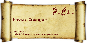 Havas Csongor névjegykártya